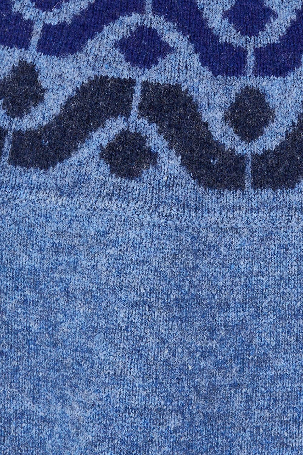 Product shot of the Vonda Sweater in colour Denim (Blue), detail