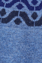 Product shot of the Vonda Sweater in colour Denim (Blue), detail