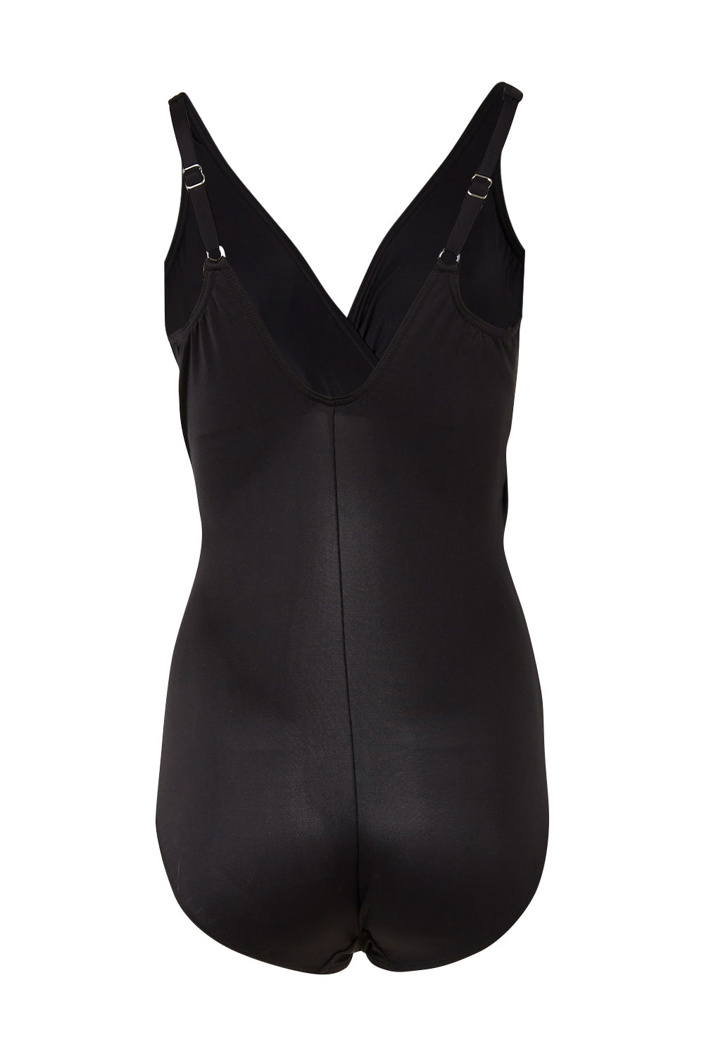 Product shot of the Oceanus Underwire Shaping Swimsuit in colour Black (Black), from the back