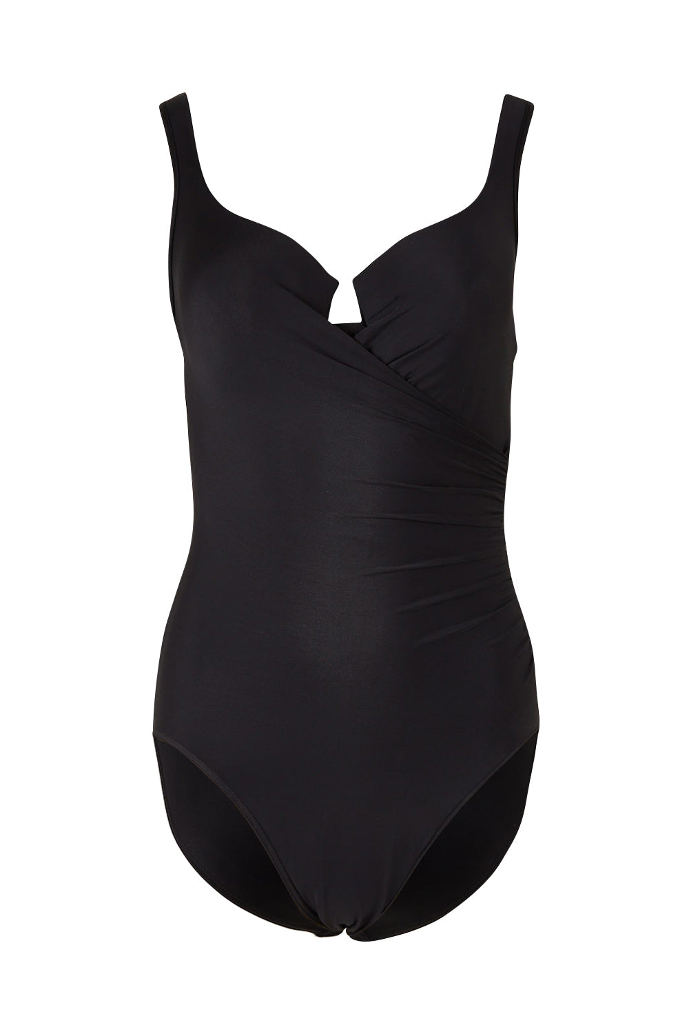 Product shot of the Escape Underwired Shaping Swimsuit in colour Black (Black), from the front