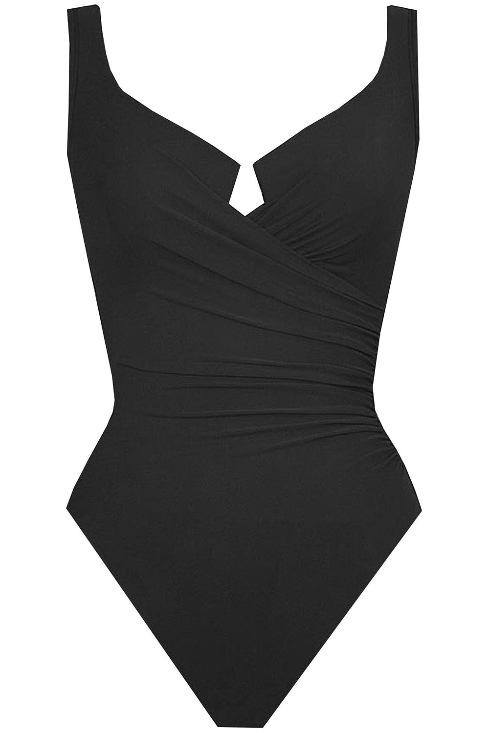 Product shot of the Escape Underwired Shaping Swimsuit in colour Black (Black), from the front