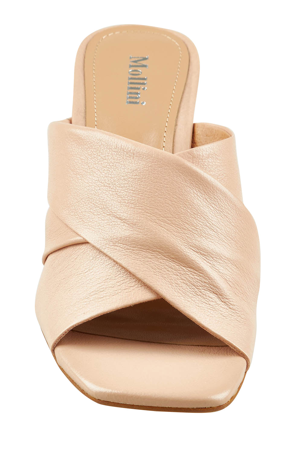 Product shot of the Aiya Leather Wedge Heel in colour Dknudenat, detail