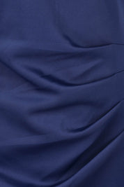 Product shot of the Monelli Rosette Sleeve Dress in colour Navy (Blue), detail