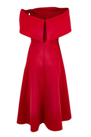 Product shot of the Rowan Cocktail Dress in colour Red (Red), from the back