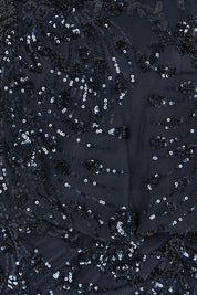 Product shot of the Aria Sequin Maxi Gown in colour Navy (Blue), detail