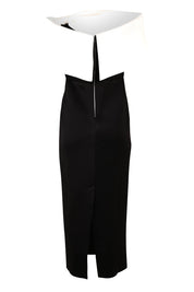 Product shot of the Finlay Cocktail Dress in colour Blackwhite (Black), from the back