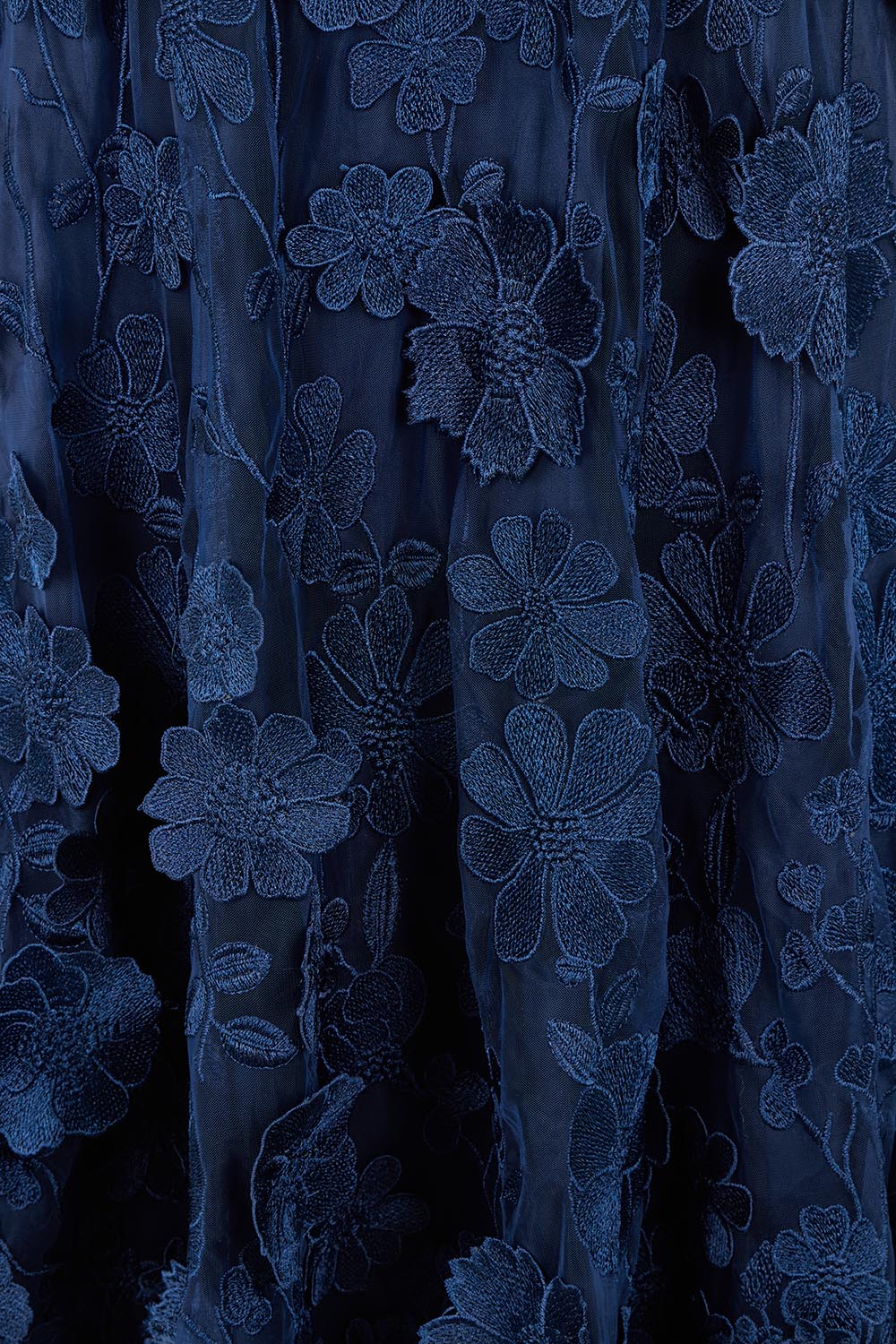 Product shot of the Reece Embroidered Cocktail Dress in colour Navy (Blue), detail