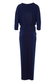 Product shot of the Nadine Dress in colour NavyBlue (Blue), from the back