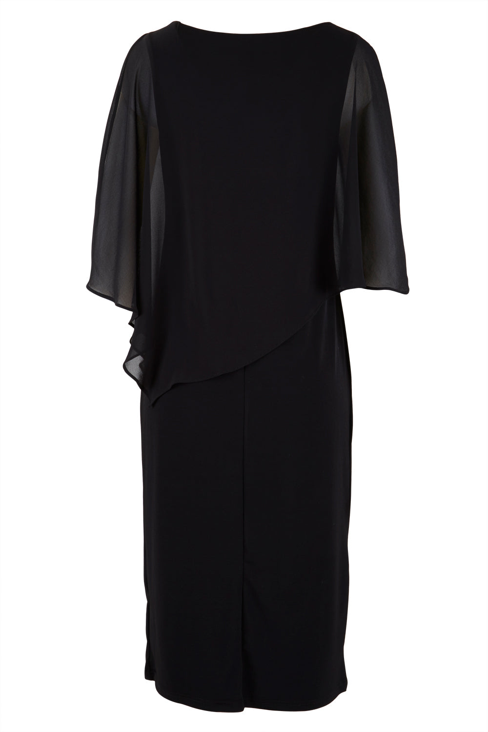Product shot of the Cassandra Dress in colour Black (Black), from the back