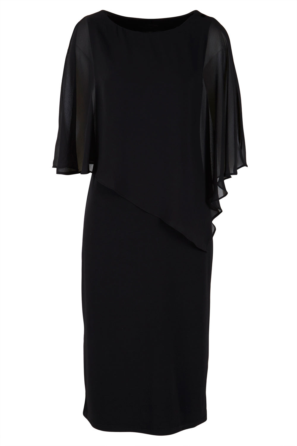 Product shot of the Cassandra Dress in colour Black (Black), from the front