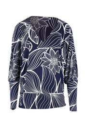 Preloved The Printed Kelly Blouse - Navyleaves