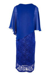 Product shot of the Marnie Dress in colour Sapphire (Blue), from the back