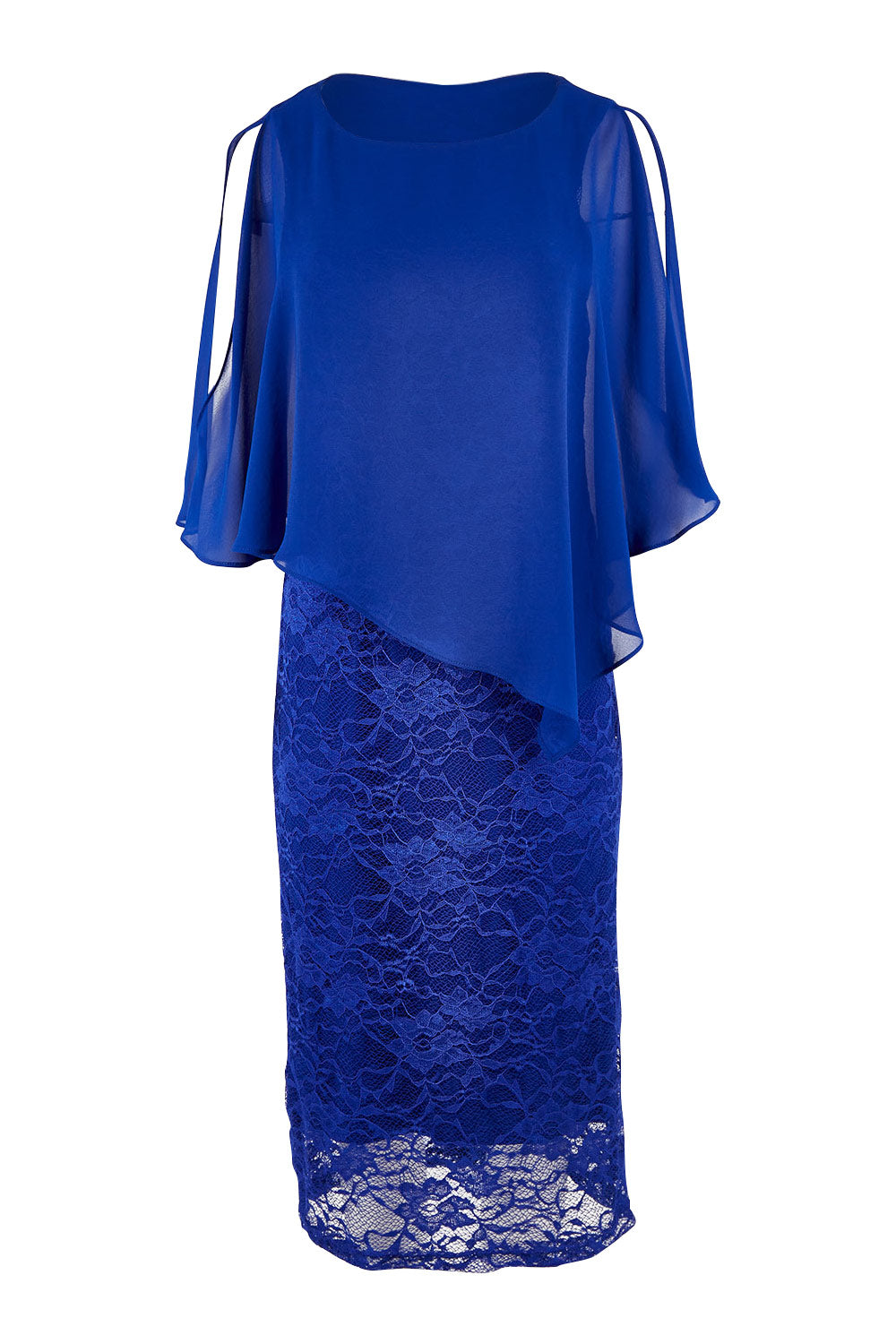 Product shot of the Marnie Dress in colour Sapphire (Blue), from the front