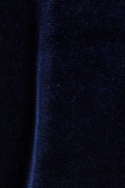 Product shot of the Dawn Velvet Jacket in colour Moonlight (Blue), detail