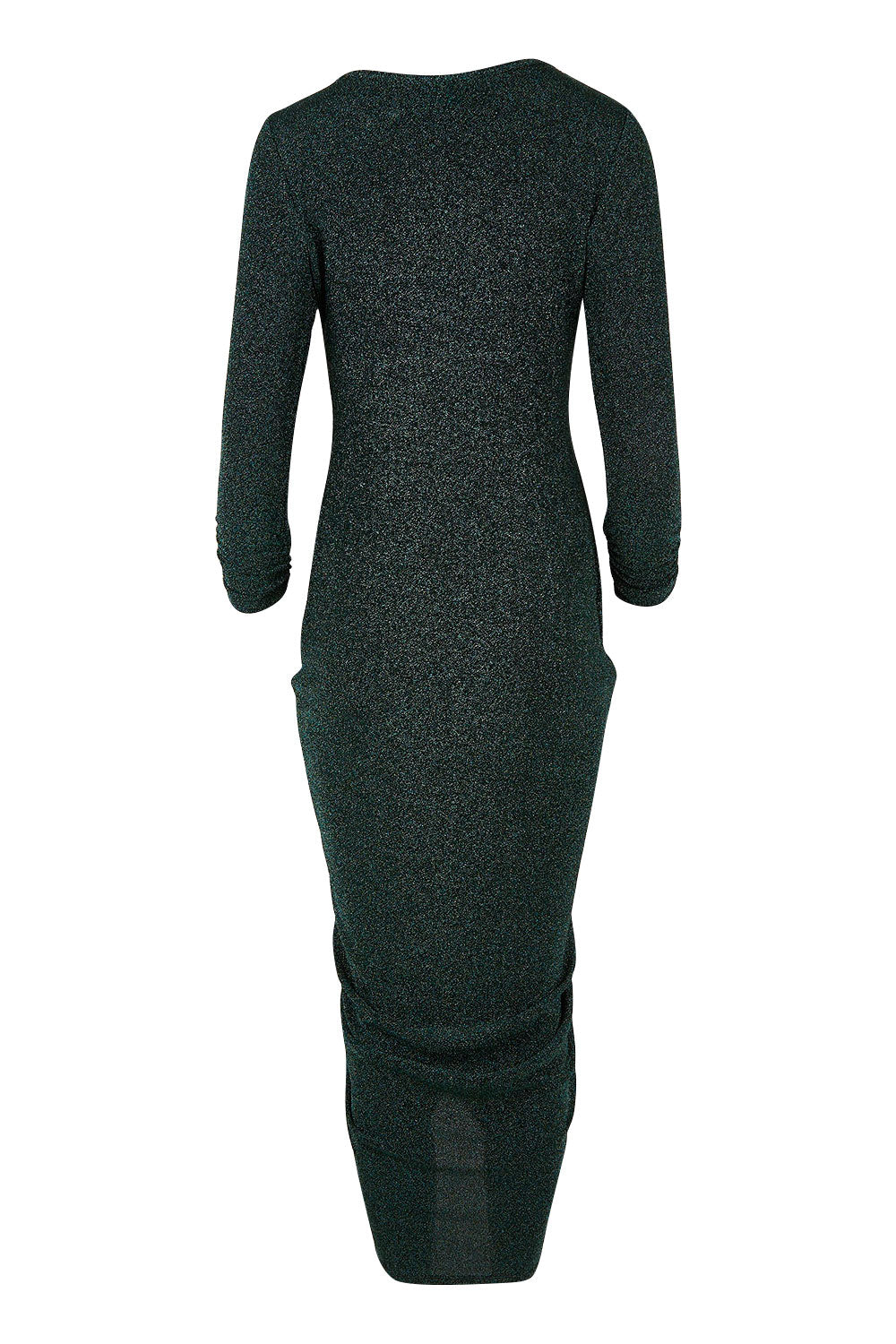 Product shot of the Carolyn Dress in colour Forest (Green), from the back