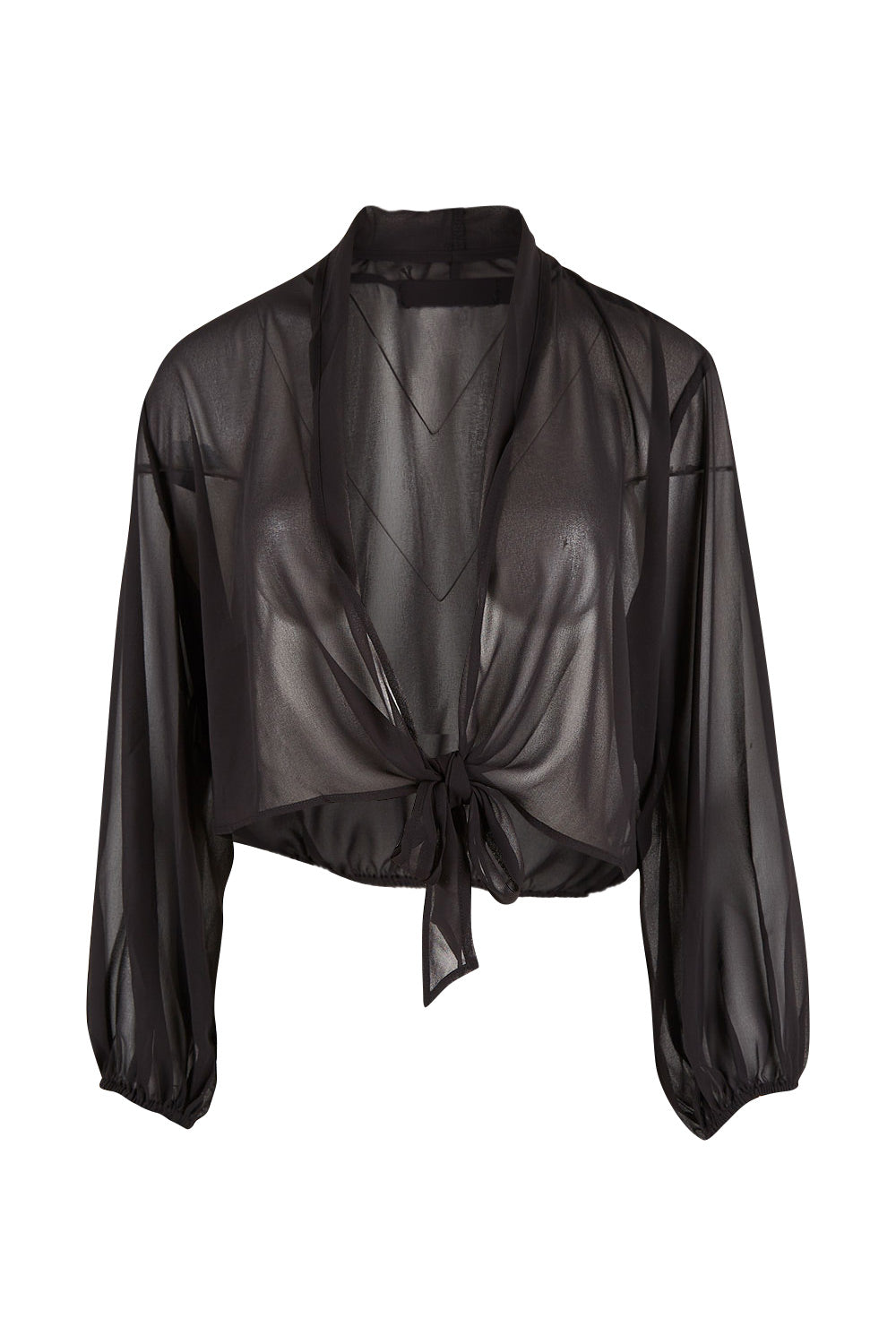 Product shot of the Penelope Shrug in colour Black (Black), from the front