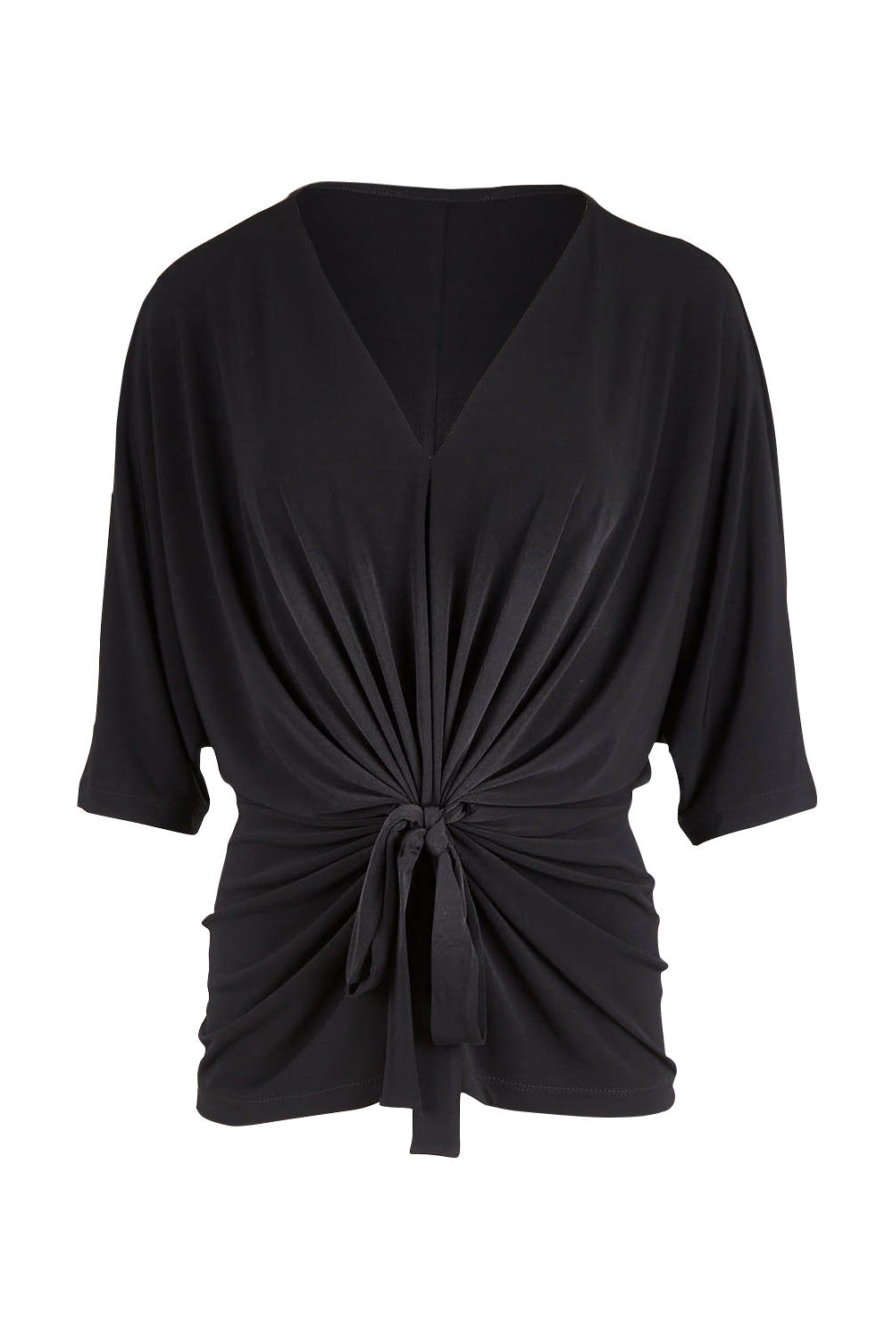 Product shot of the Niamh Top in colour Black (Black), from the front