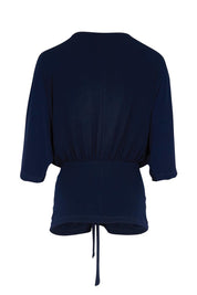 Product shot of the Niamh Top – Navy in colour Navy, from the back