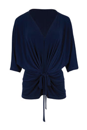 Product shot of the Niamh Top – Navy in colour Navy, from the front