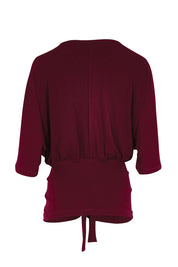 Product shot of the Niamh Top – Port in colour Port, from the back