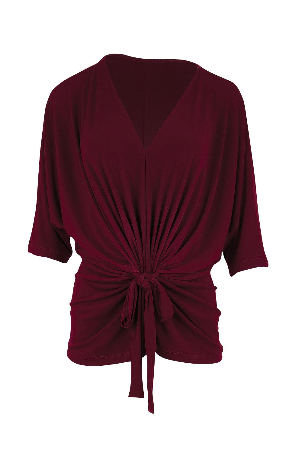 Product shot of the Niamh Top – Port in colour Port, from the front