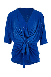 Product shot of the Niamh Top in colour Cobalt (Blue), from the front