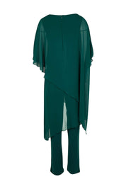 Product shot of the Sandy Jumpsuit in colour Pine (Green), from the back