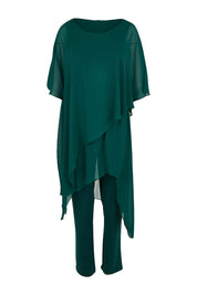 Product shot of the Sandy Jumpsuit in colour Pine (Green), from the front