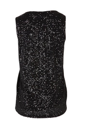 Product shot of the Reece Top in colour Black (Black), from the back
