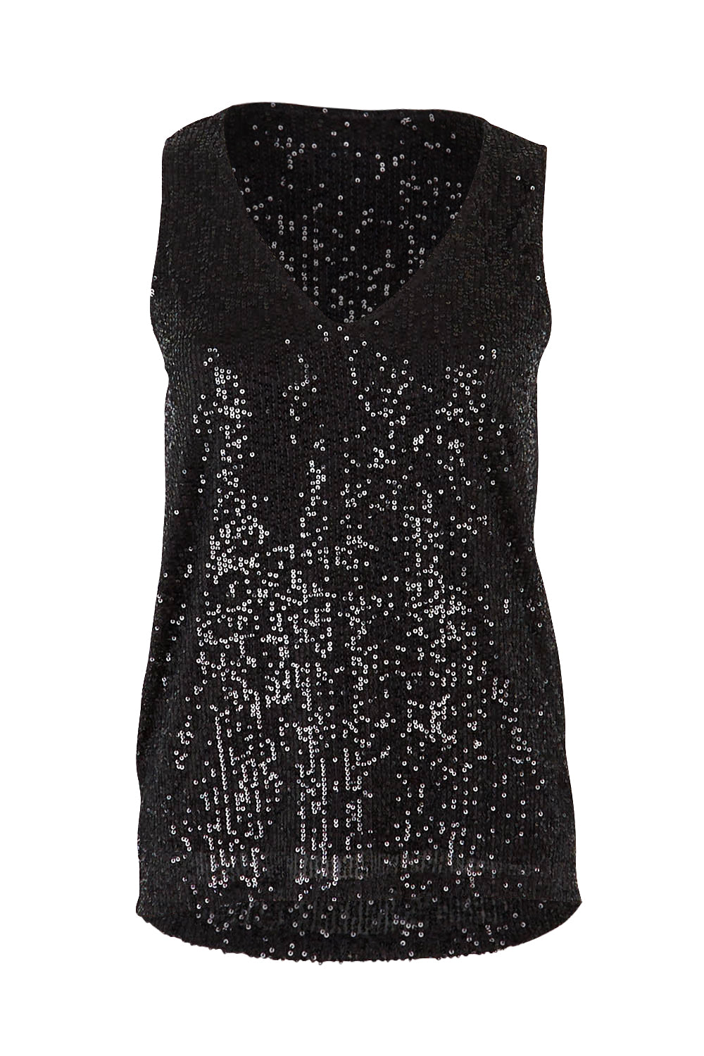 Product shot of the Reece Top in colour Black (Black), from the front