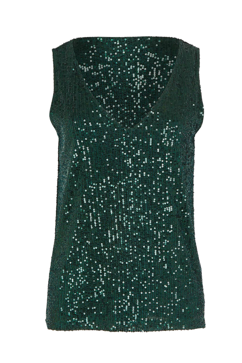 Product shot of the Reece Top in colour Forest (Metallics), from the front