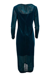 Product shot of the Sinead Dress in colour Ocean (Blue), from the back