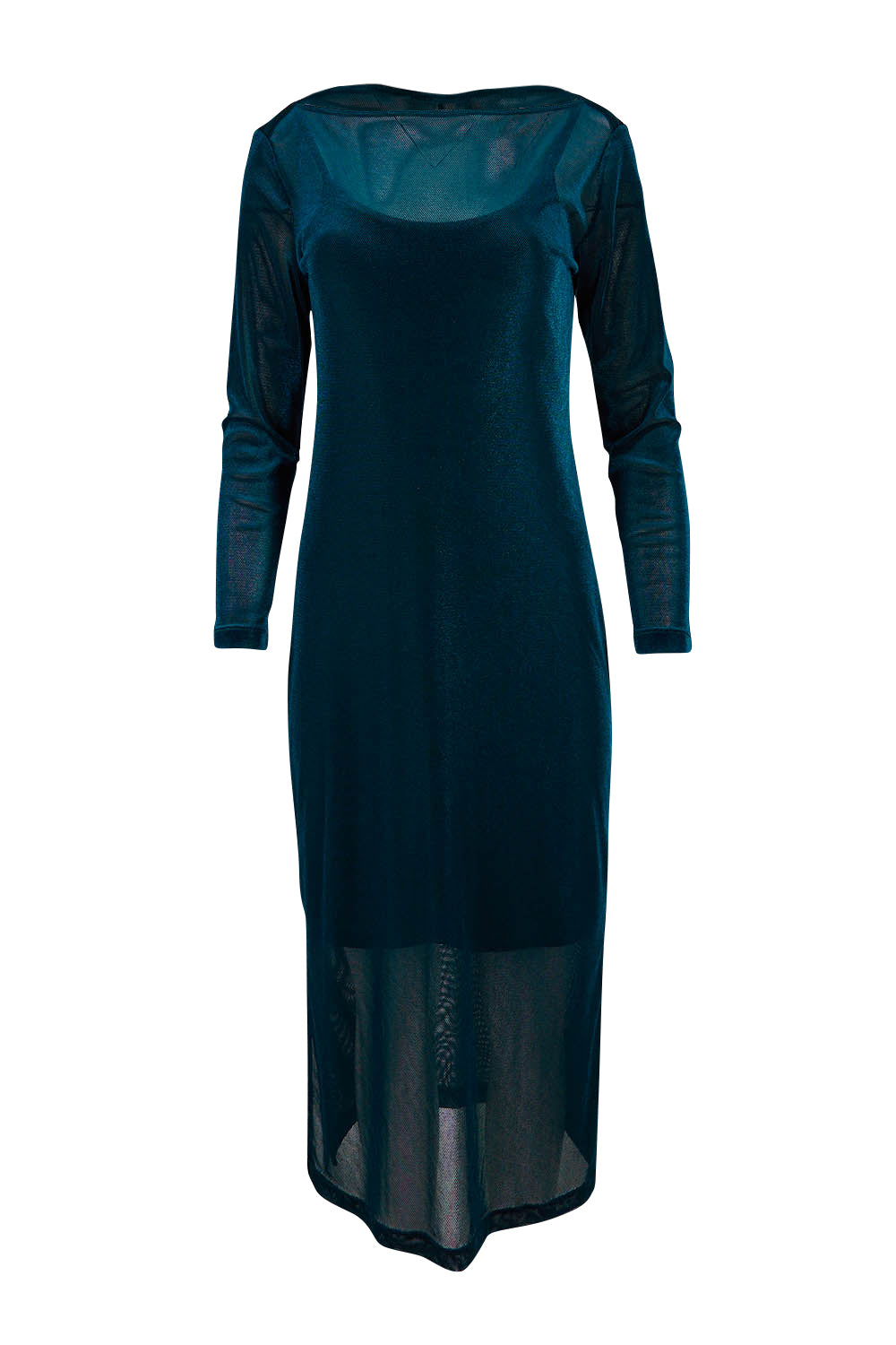 Product shot of the Sinead Dress in colour Ocean (Blue), from the front