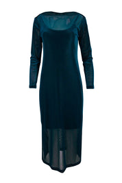 Product shot of the Sinead Dress in colour Ocean (Blue), from the front