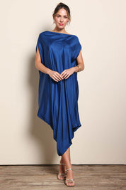 Model Maddiec wearing size 10 of the Hayley Dress – Orionblue in colour Orionblue, from the front