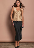 Loulou Satin Skirt - Black