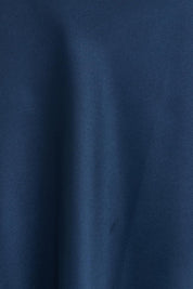 Product shot of the Loulou Satin Skirt in colour Steelblue (Blue), detail