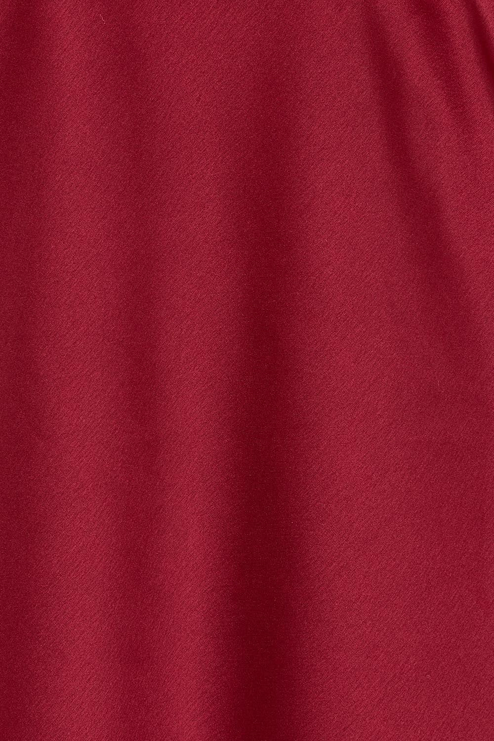 Product shot of the Loulou Satin Camisole in colour Shiraz (Red), detail