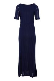 Product shot of the Ellen Knit Dress in colour Midnight (Blue), from the back