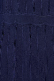 Product shot of the Ellen Knit Dress in colour Midnight (Blue), detail