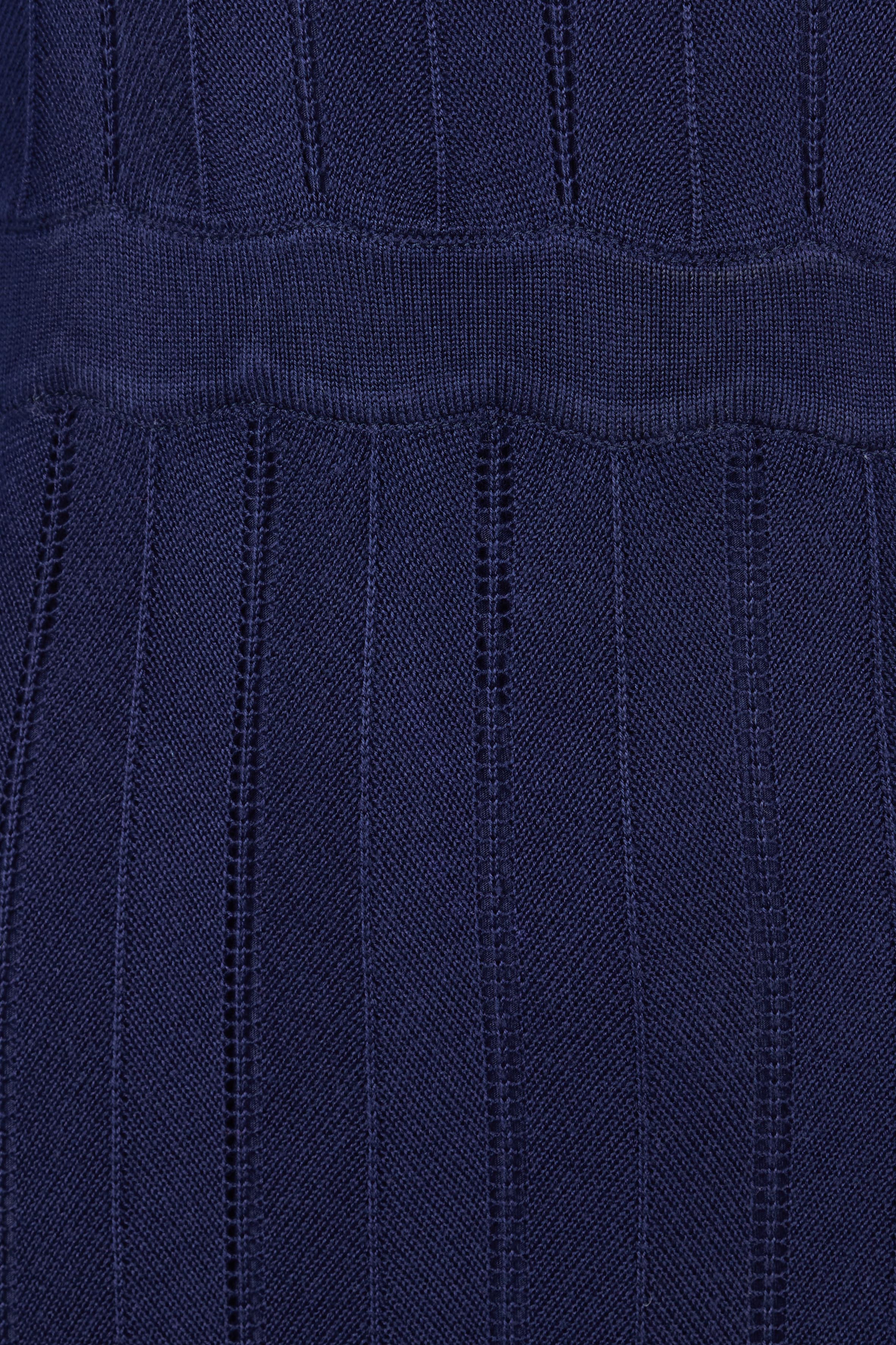 Product shot of the Ellen Knit Dress in colour Midnight (Blue), detail