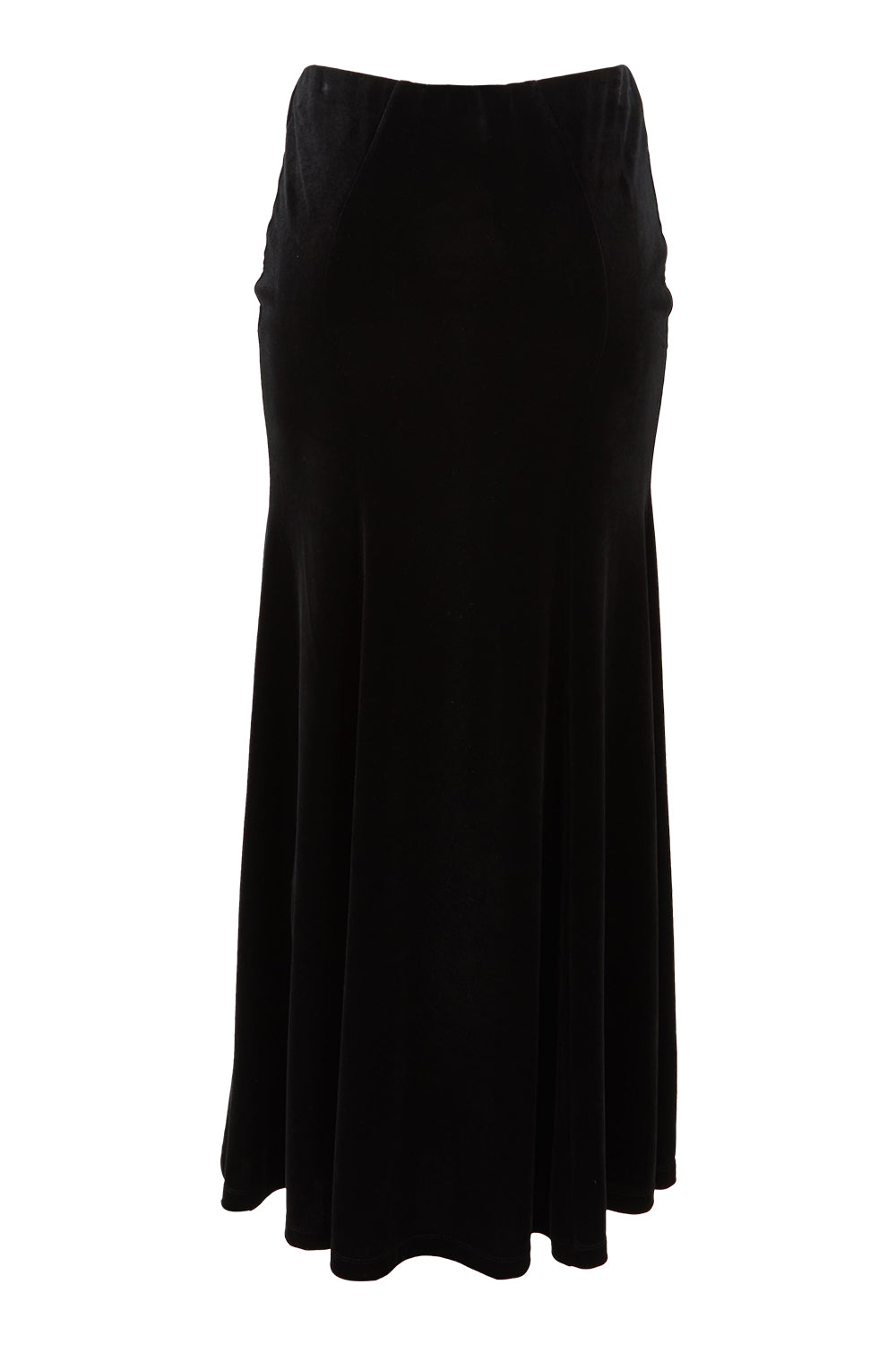 Product shot of the Marlene Velvet Skirt in colour Black (Black), from the back