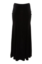 Product shot of the Marlene Velvet Skirt in colour Black (Black), from the back