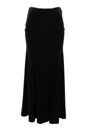 Product shot of the Marlene Velvet Skirt in colour Black (Black), from the front
