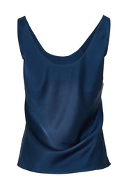 Product shot of the Celeste Satin Camisole in colour Steelblue (Blue), from the back