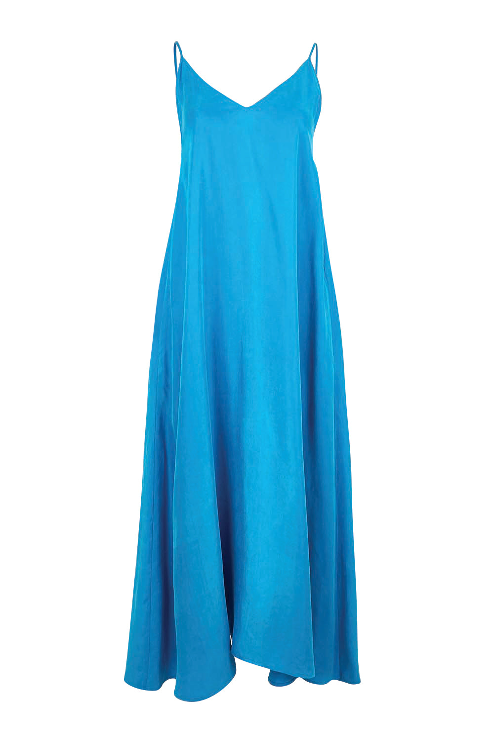 Product shot of the Edith Dress – Pacific in colour Pacific, from the front