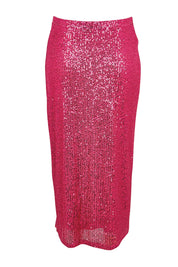 Product shot of the Reegan Sequin Skirt – Cerise in colour Cerise, from the back