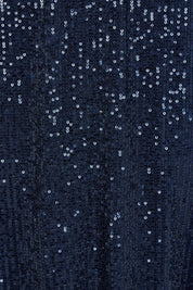 Product shot of the Reegan Sequin Skirt in colour Navy (Metallics), detail