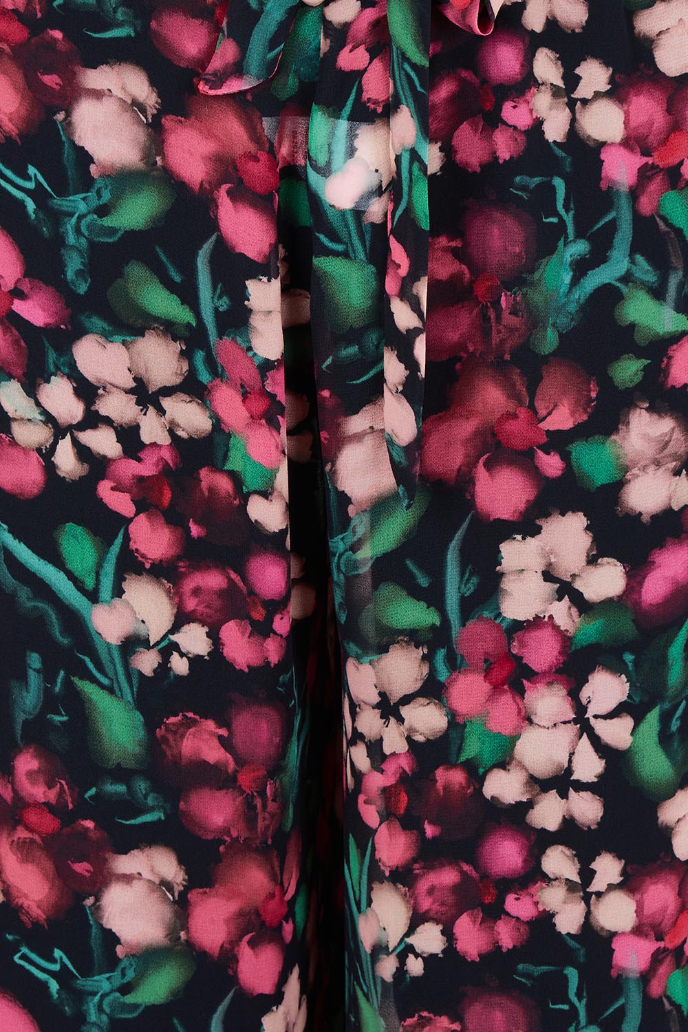 Product shot of the Annette Pants in colour Blossom (Black), detail