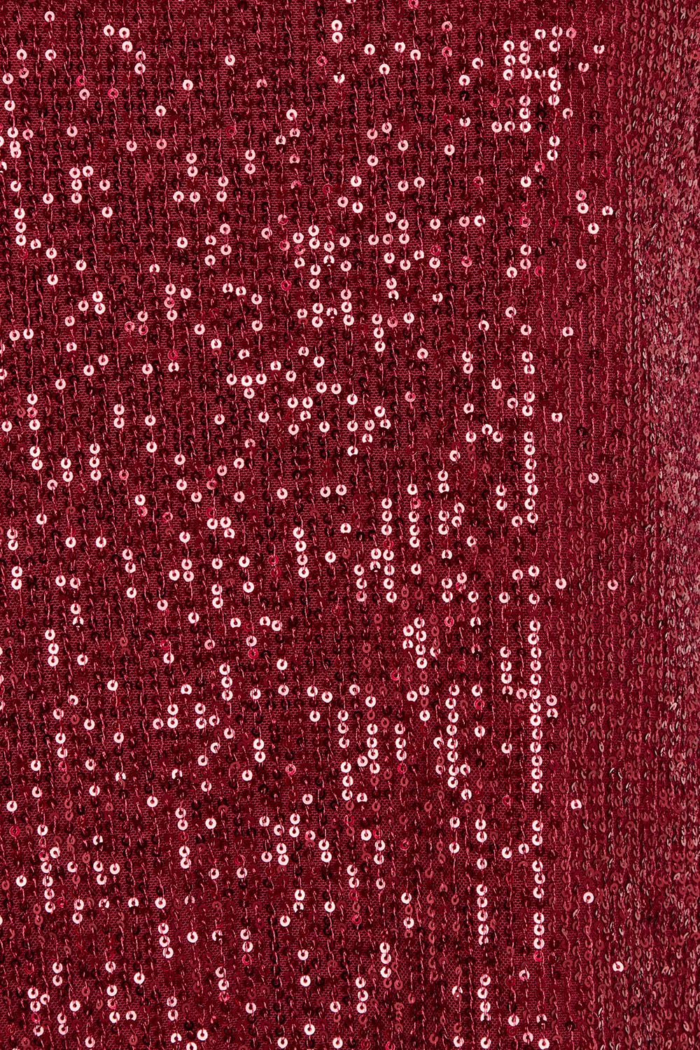 Product shot of the Reegan Sequin Top in colour Rouge (Metallics), detail